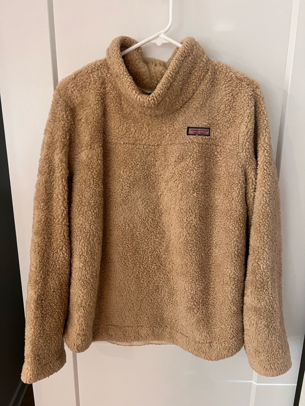 Vineyard Vines Camel Sherpa Turtleneck Pullover